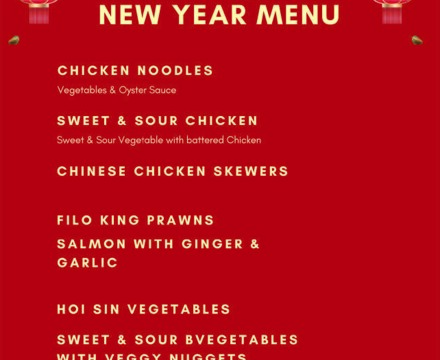 Chinese new year menu 2023