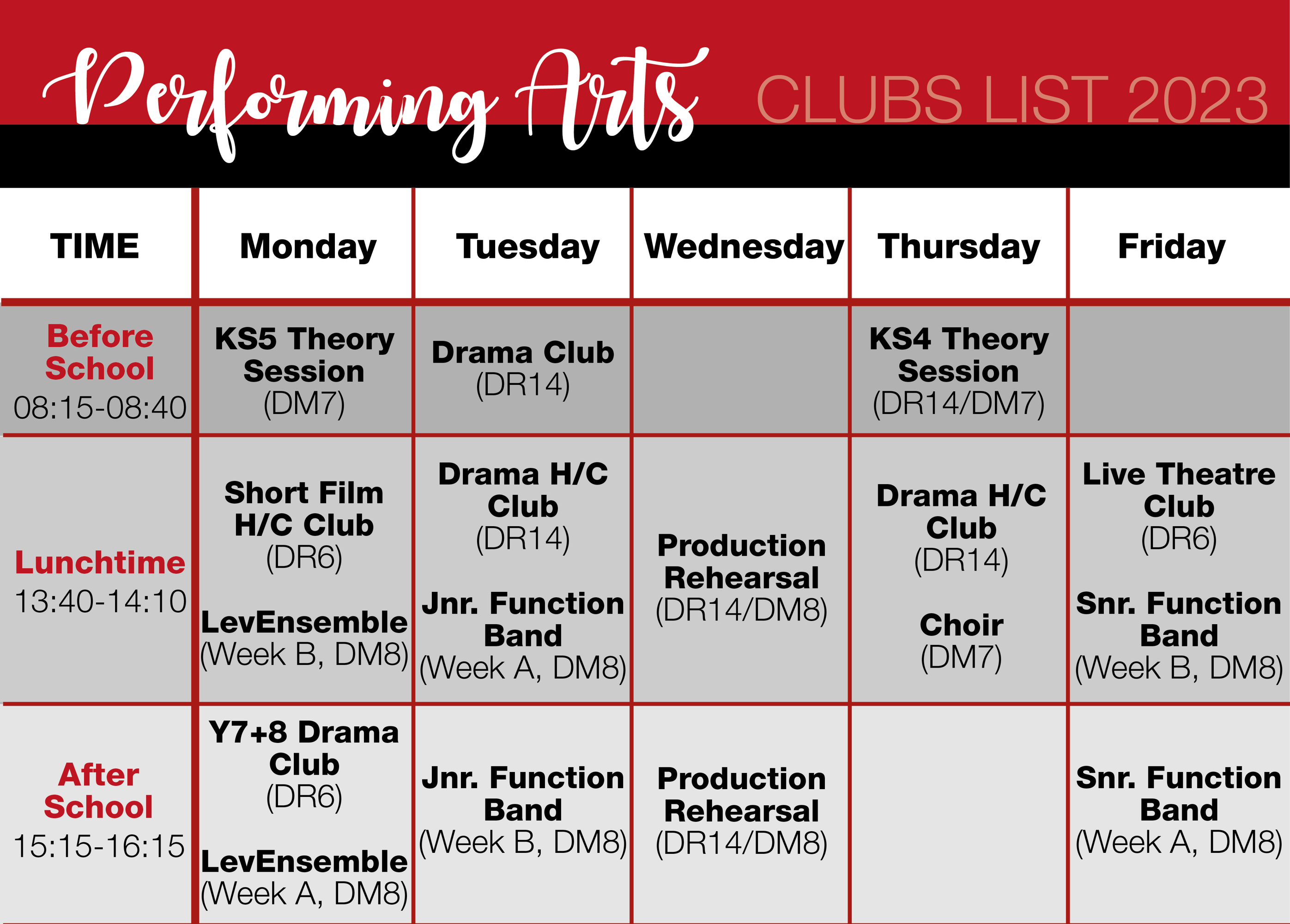 EC Clubs List (Music&Drama only) 2023 01
