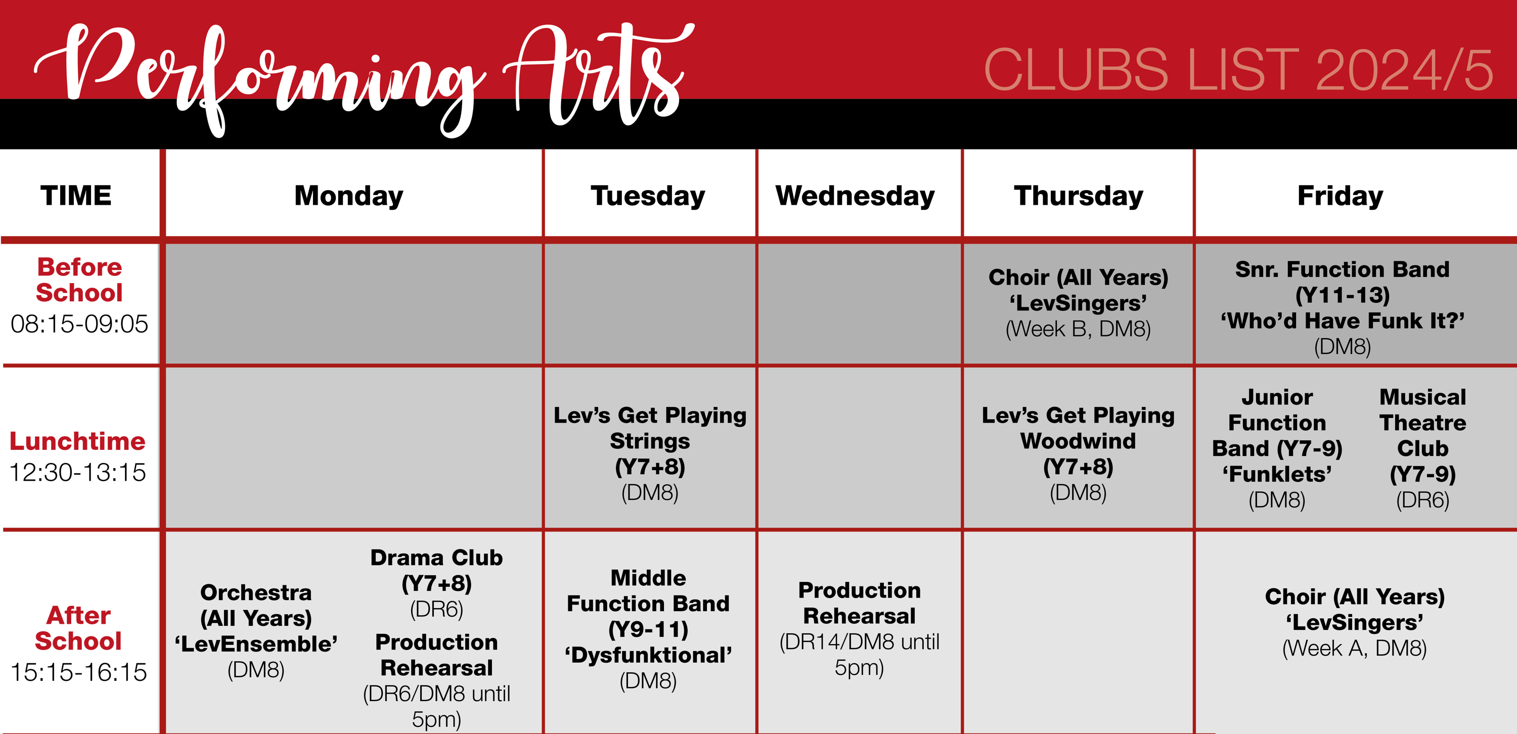 Performing arts clubs list autumn 2024 01