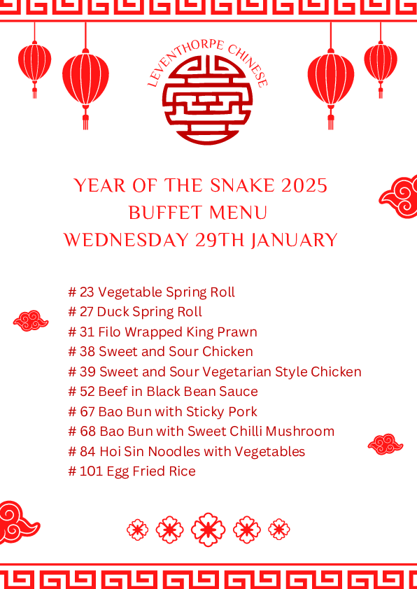 Chinese New Year Menu 2025